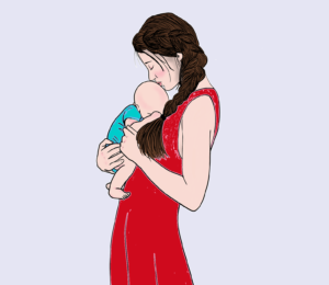 une maman avec son bébé